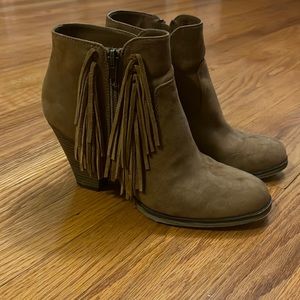 Brown Fringe Short Boots